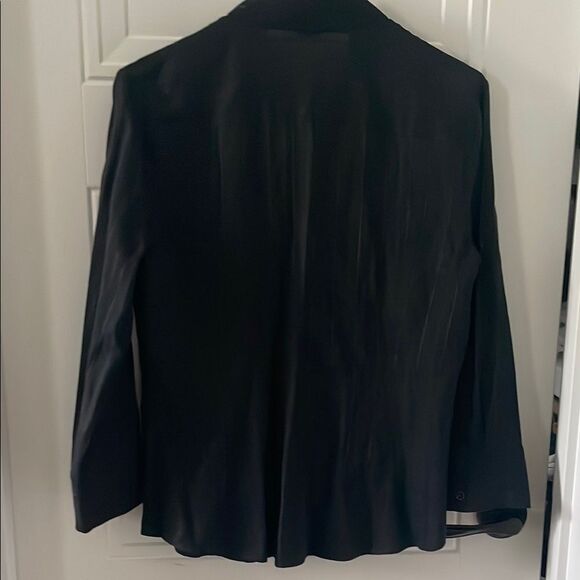 Theory Dervan Black Linen Blend Button-Up Shirt - Picture 6 of 7